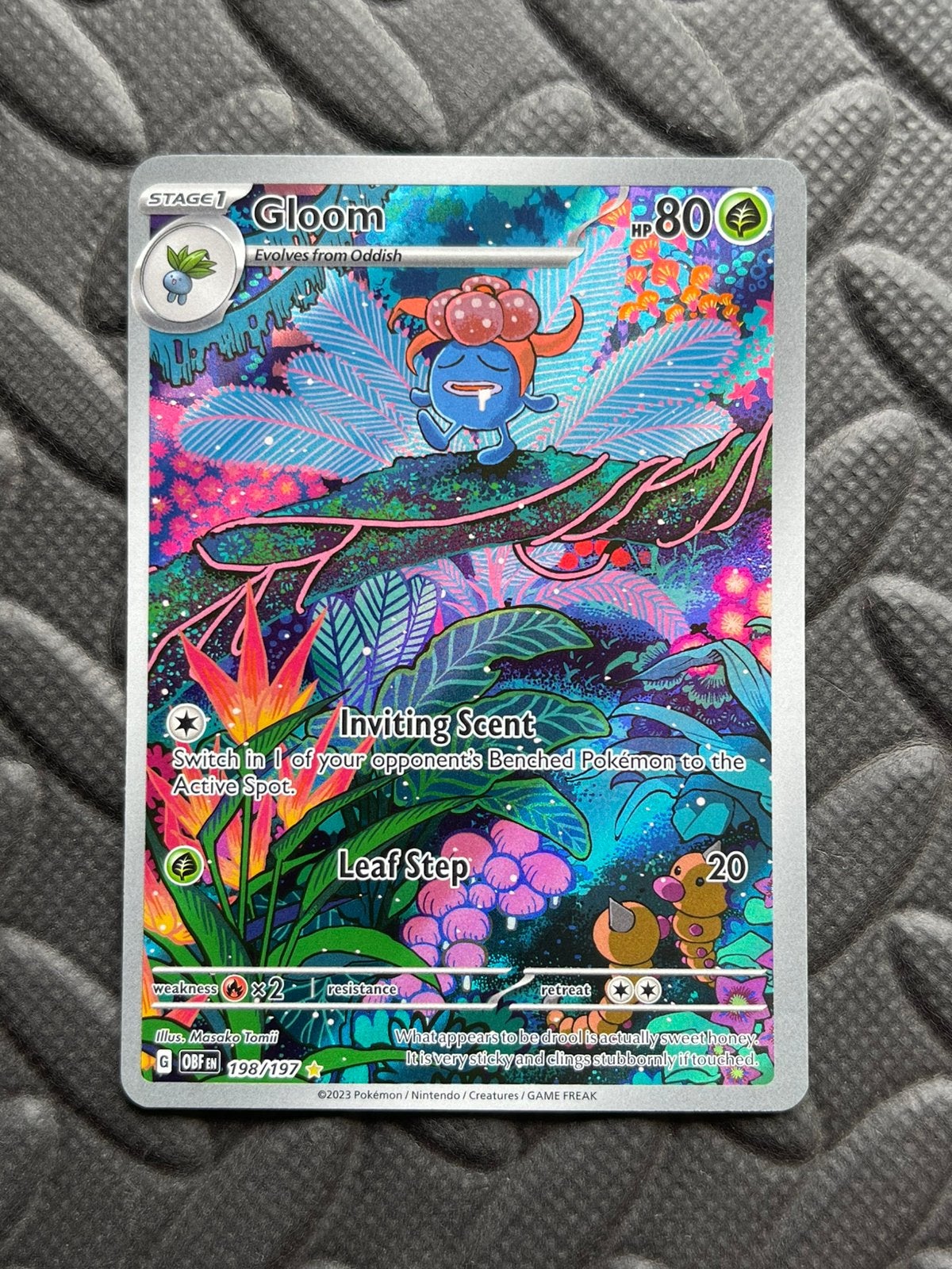 Pokémon Gloom 198/197 Obsidian Flames, Ophalen of Verzenden, Nieuw, Losse kaart, Foil