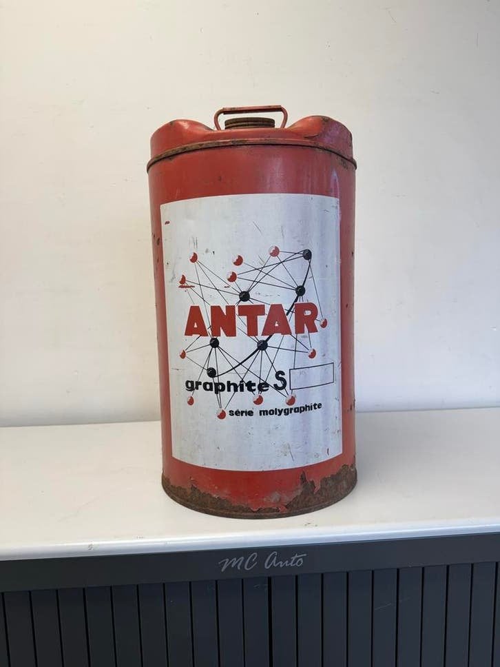 ANTAR groot oud olie blik, Verzamelen, Ophalen, Gebruikt, Overige, Overige merken