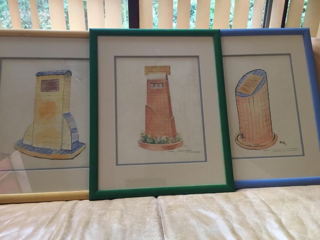 Drieluik Herman Bieling - Studies Gedenkplaat Plaswijkpark, Antiek en Kunst, Ophalen
