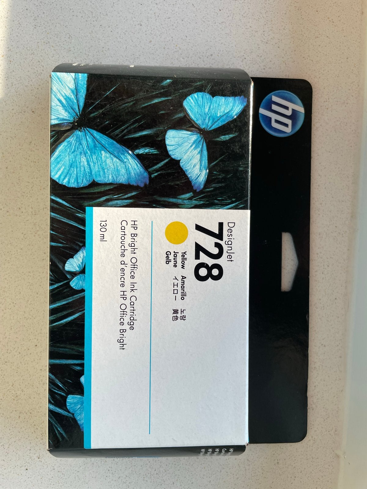 HP DesignJet 728 Gele Inktcartridge 130ml - Nieuw, Ophalen of Verzenden, Nieuw, Cartridge