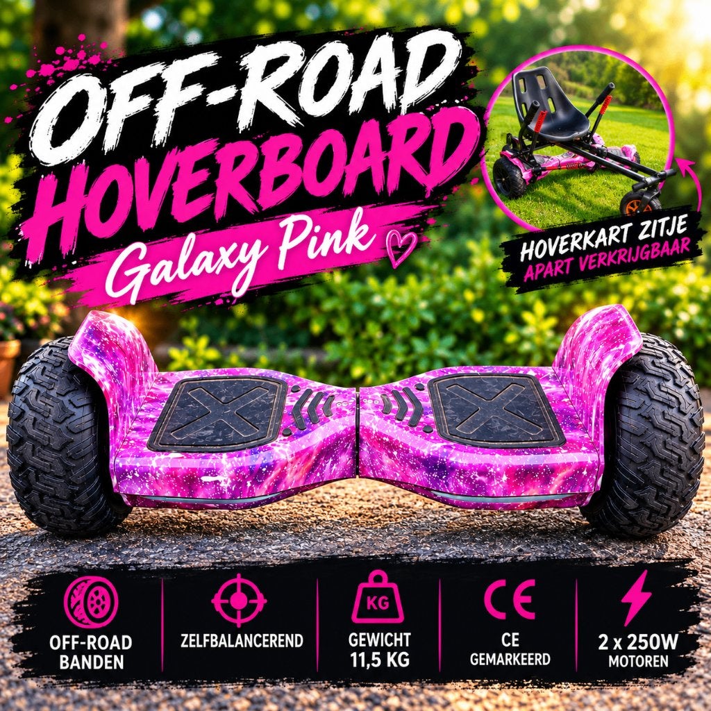 Off-Road Hoverboard Galaxy Pink + Zitje, Ophalen, Zo goed als nieuw, Overige typen