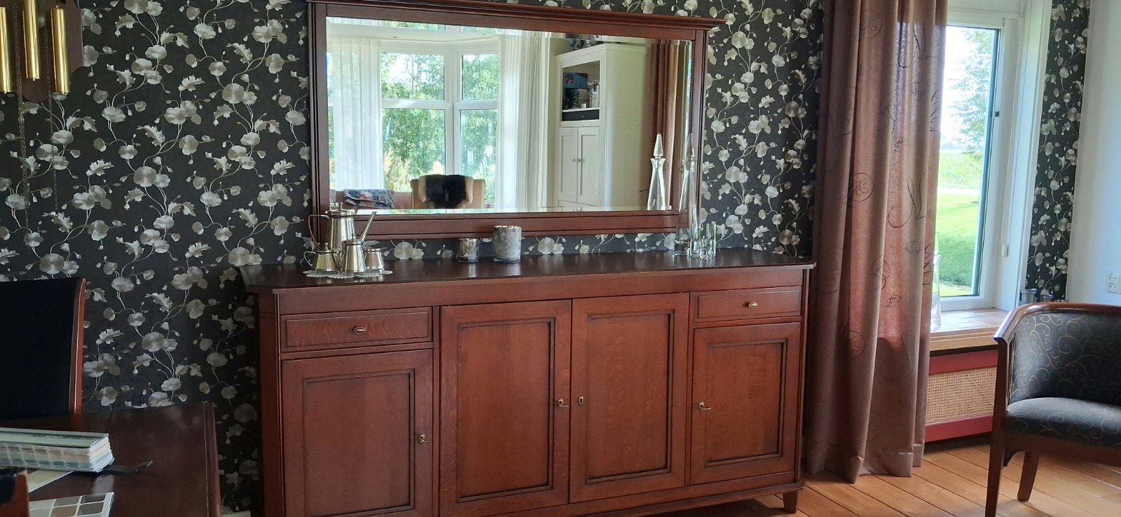 Dressoir met bijpassende spiegel, Ophalen, Gebruikt, 25 tot 50 cm