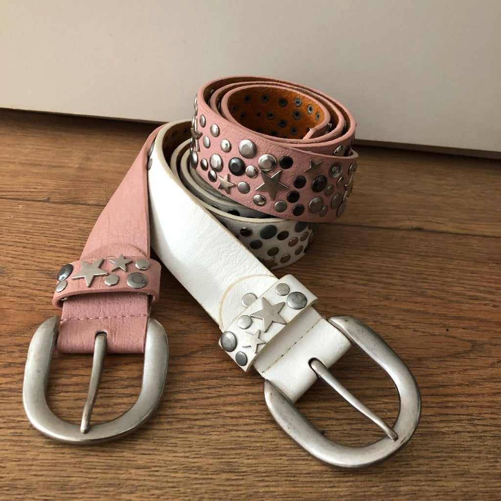 Leuke dames riem wit Leer, Ophalen, 3 tot 5 cm, 90 tot 100 cm, Zo goed als nieuw