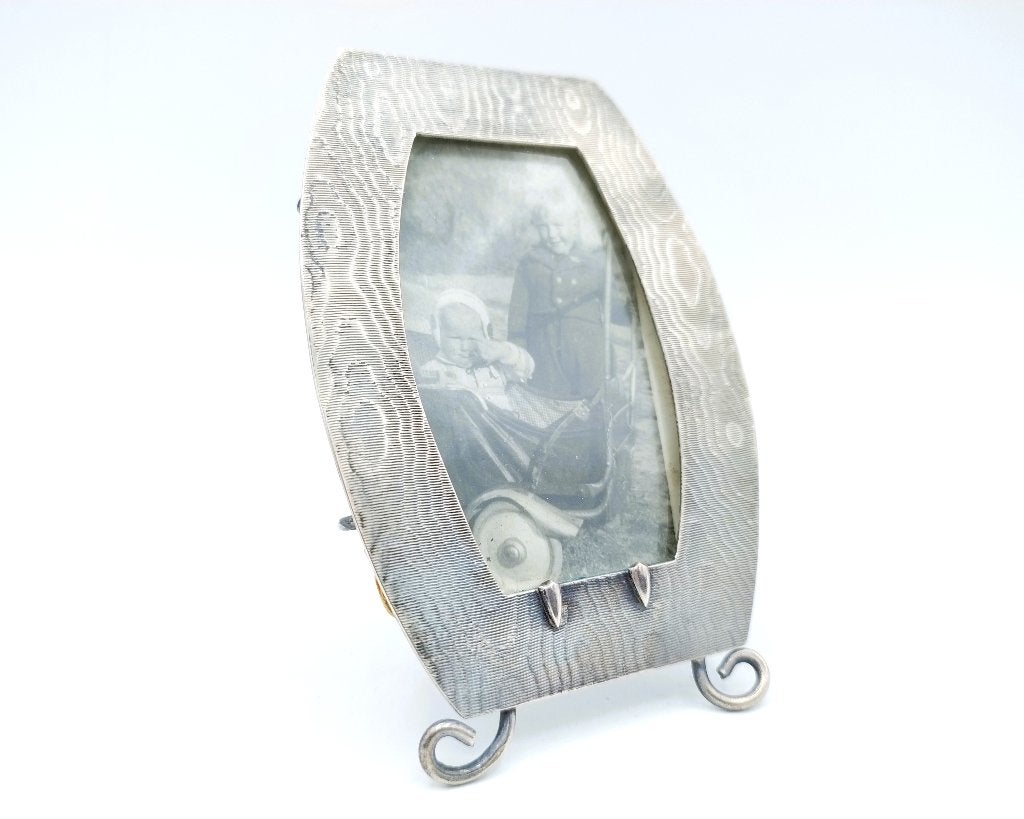 Antiek zilveren fotolijstje met foto, ca. 1900, Verzenden, Zilver