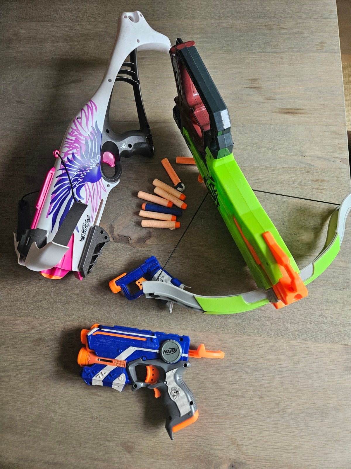 Nerf Blasters Set: Kruisboog, Rebelle en N-Strike Elite, Ophalen of Verzenden, Gebruikt