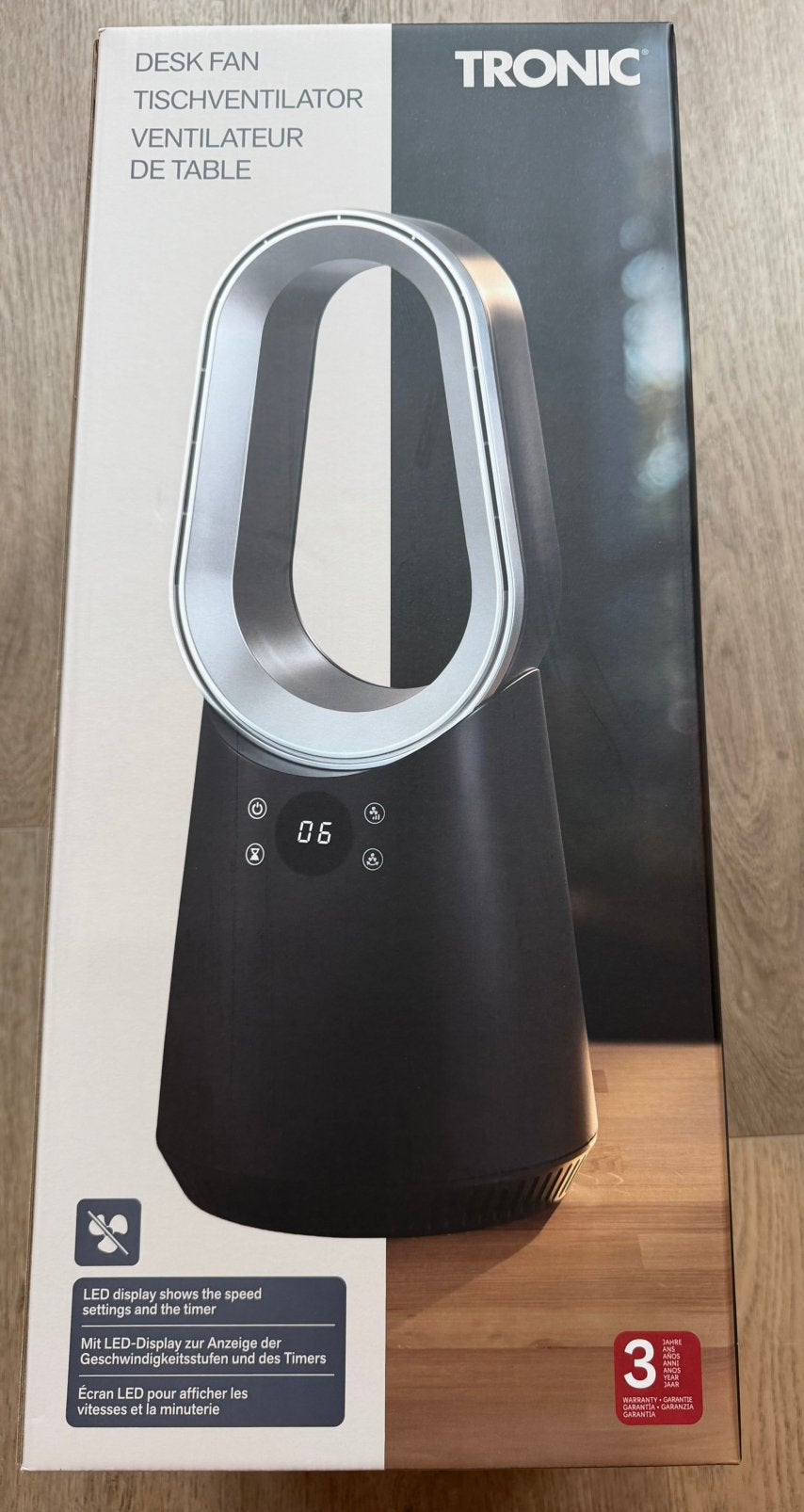 Tronic bladloze ventilator met LED display en timer NIEUW, Witgoed en Apparatuur, Ophalen of Verzenden, Nieuw