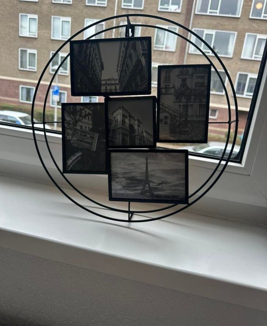 Zwart metalen fotorek 38x38x5cm - wanddecoratie, Nieuw, Ophalen of Verzenden, Fotolijst, Metaal