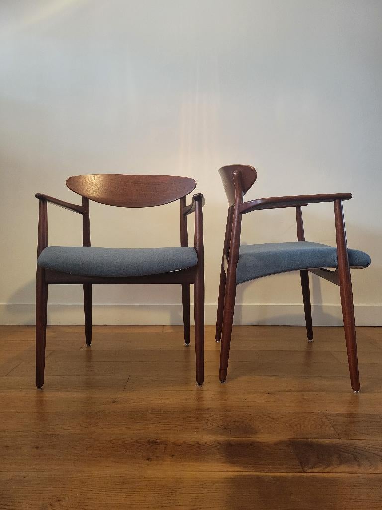 2x stoelen van Ejnar Larsen en Aksel Bender Madsen, Huis en Inrichting, Ophalen, Gebruikt, Twee, Deens design, Vintage design, Mid Century modern