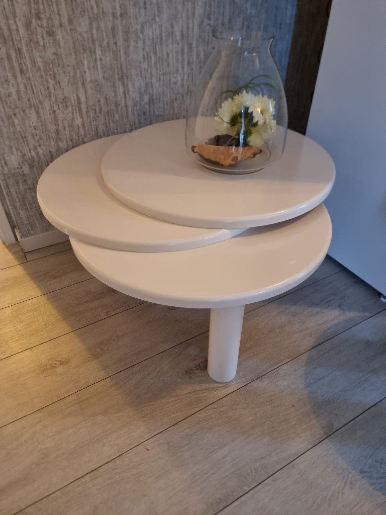 Bijzettafel, Huis en Inrichting, Tafels | Salontafels, Ophalen, Gebruikt, 50 tot 100 cm, Rond
