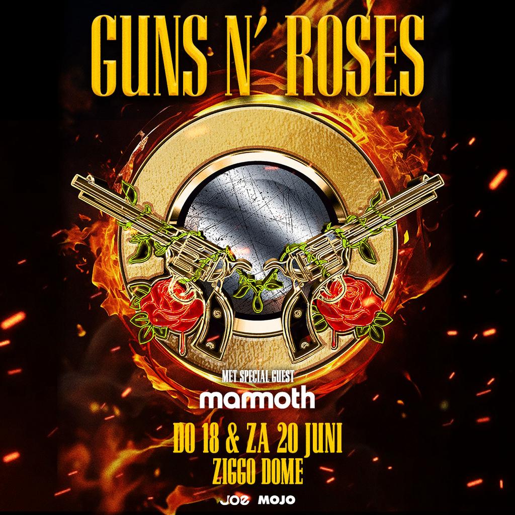 2 tickets Guns N’ Roses - 20 juni - staanplaatsen Ziggo, Twee personen