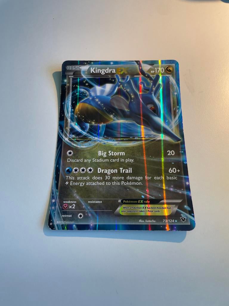 Kingdra EX grote Pokémon kaart, Verzenden, Gebruikt, Losse kaart, Foil