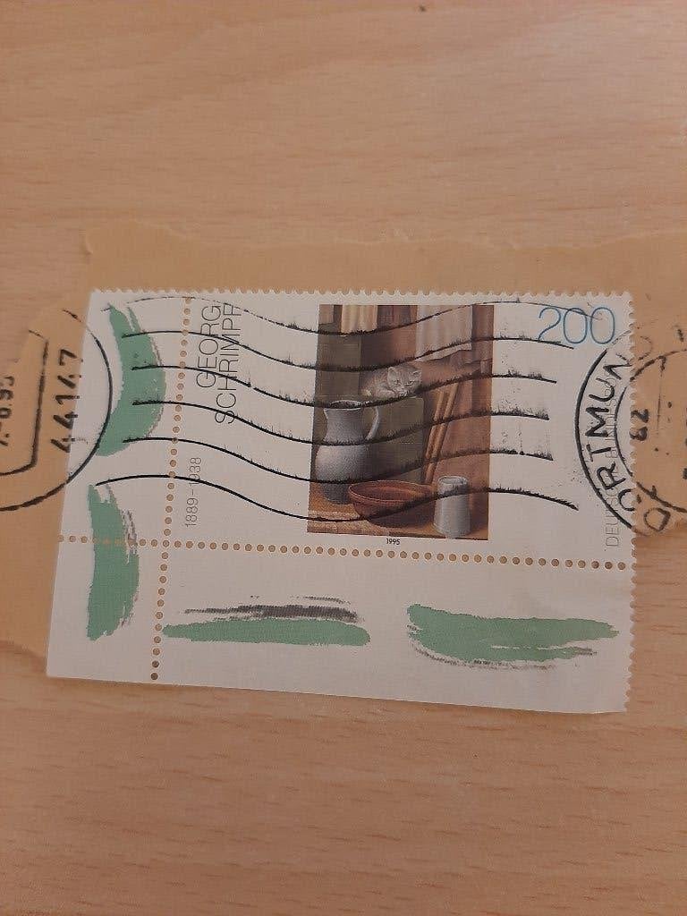 1995 Duitsland + tab schilderkunst schilder Georg Schrimpf, Verzenden, BRD, Gestempeld