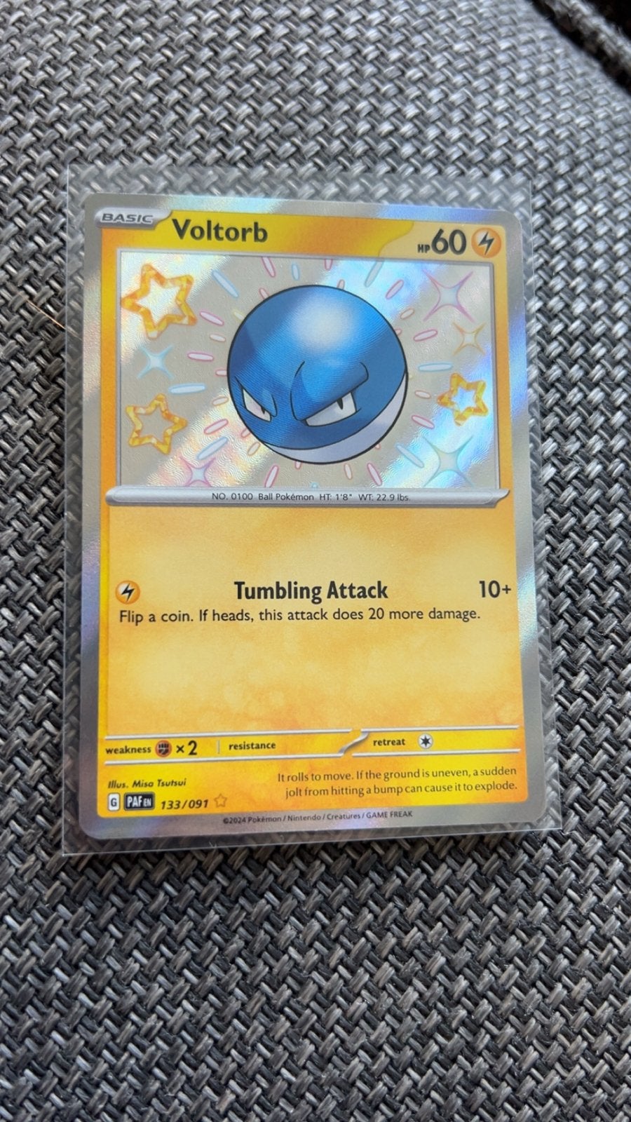 Voltorb 133/097 - (baby shiny) Pokemon kaart, Ophalen of Verzenden, Zo goed als nieuw, Losse kaart, Foil