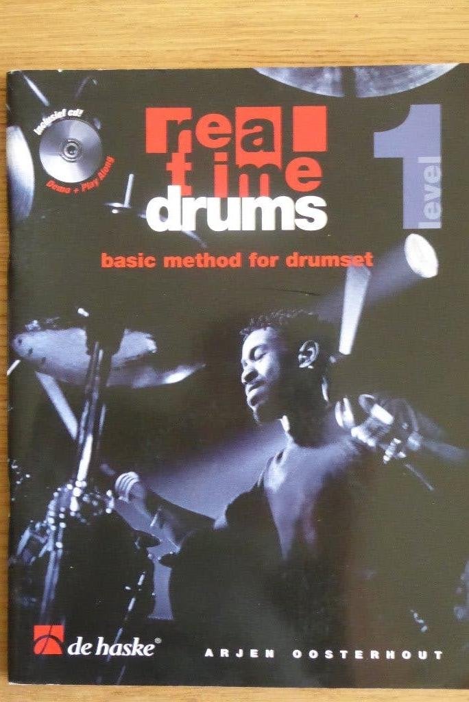 Real Time Drums 1 (Boek +CD) basic method for drumset, Overige genres, Drums of Percussie, Les of Cursus, Ophalen of Verzenden