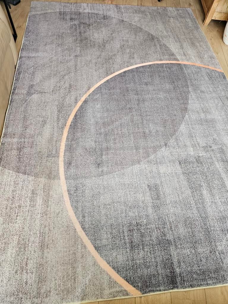 Modern grijs vloerkleed met abstract patroon, Ophalen, 200 cm of meer, Zo goed als nieuw, 200 cm of meer