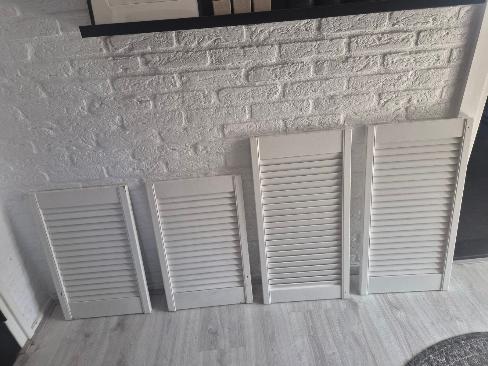 Diverse witte louvre deuren: 2x klein (61x38cm), 1x groot (, Ophalen, Gebruikt, Binnendeur, 200 tot 215 cm