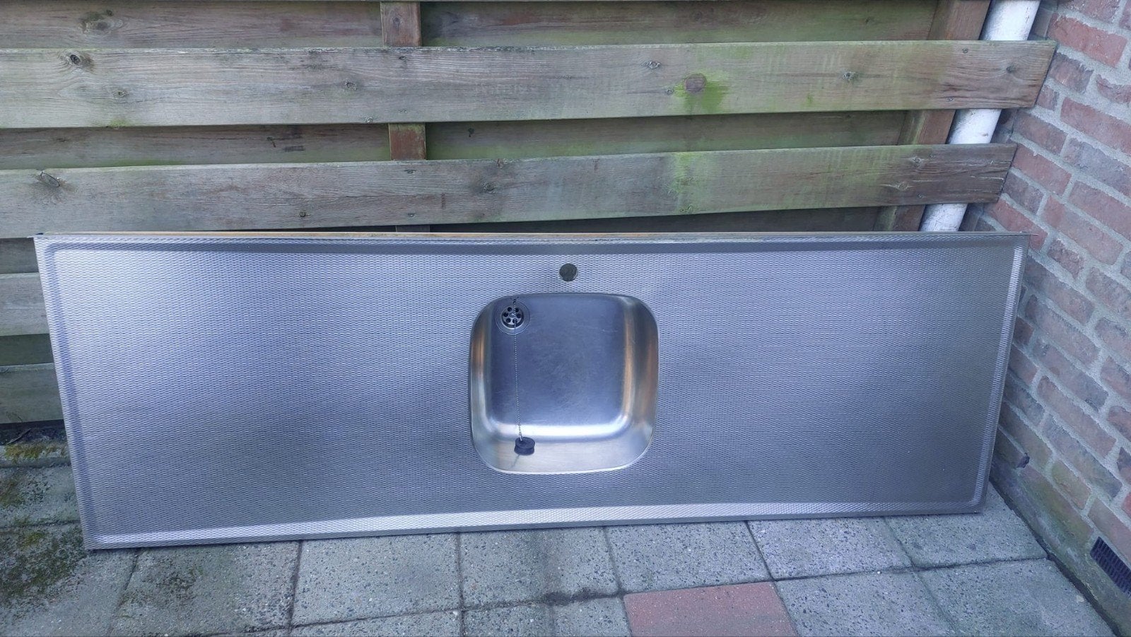 RVS keukenblad met spoelbak 181x60cm, Huis en Inrichting, Keuken | Keukenbenodigdheden, Ophalen, Zilver, Metaal, Overige merken