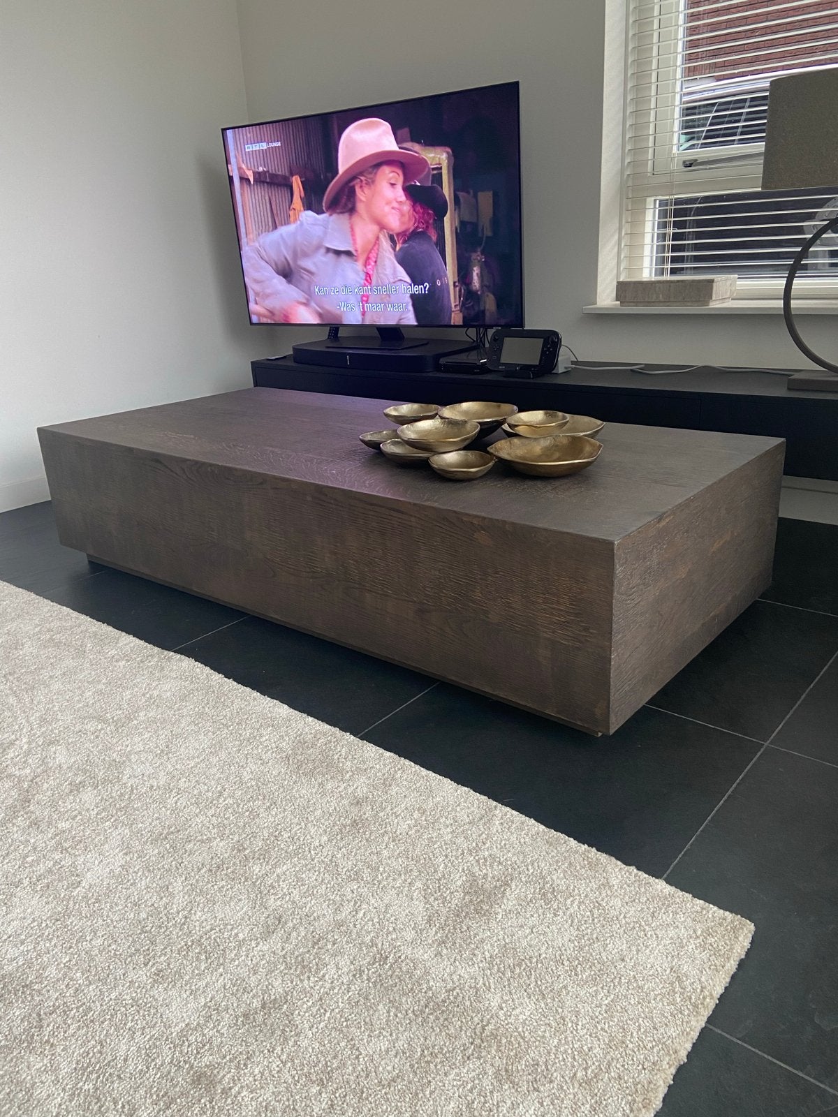 Salontafel 80x180 cm gebruikt, Ophalen, Gebruikt, Eikenhout, 50 tot 100 cm