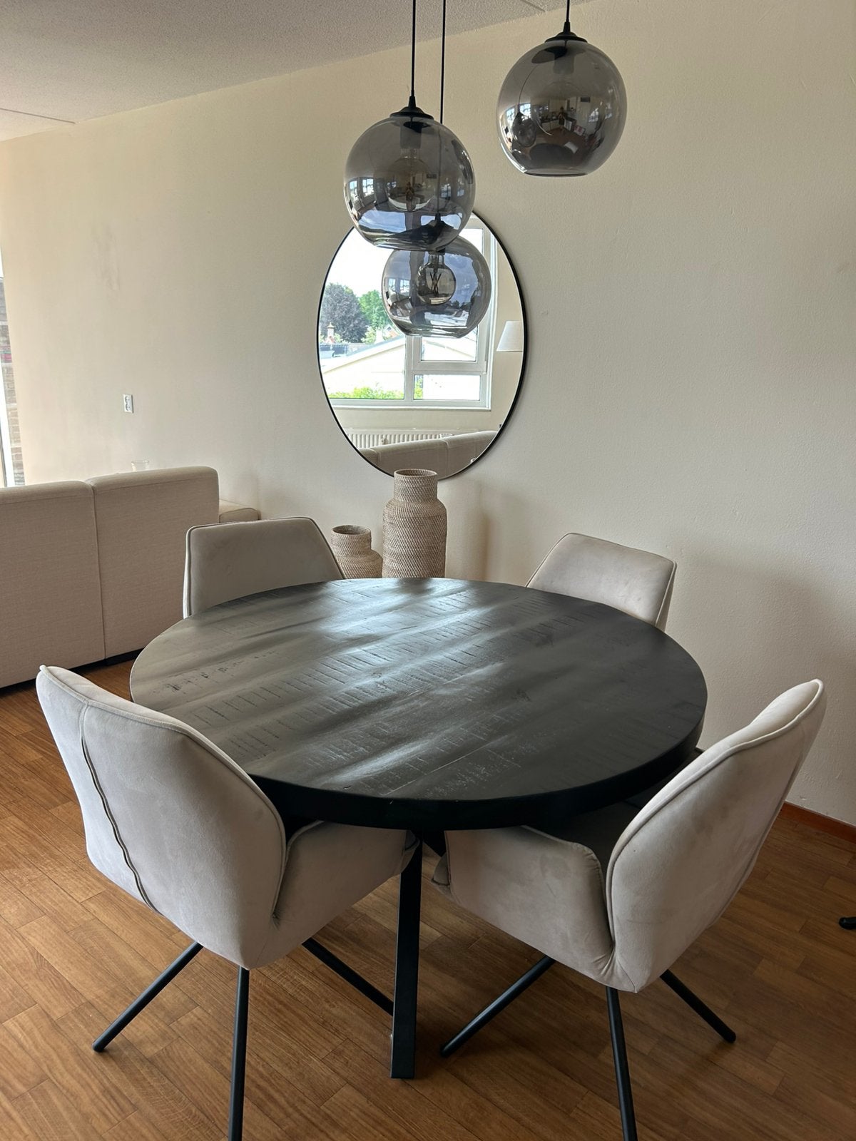 Eettafel + stoelen set, Ophalen, Zo goed als nieuw, 4 tot 6 stoelen