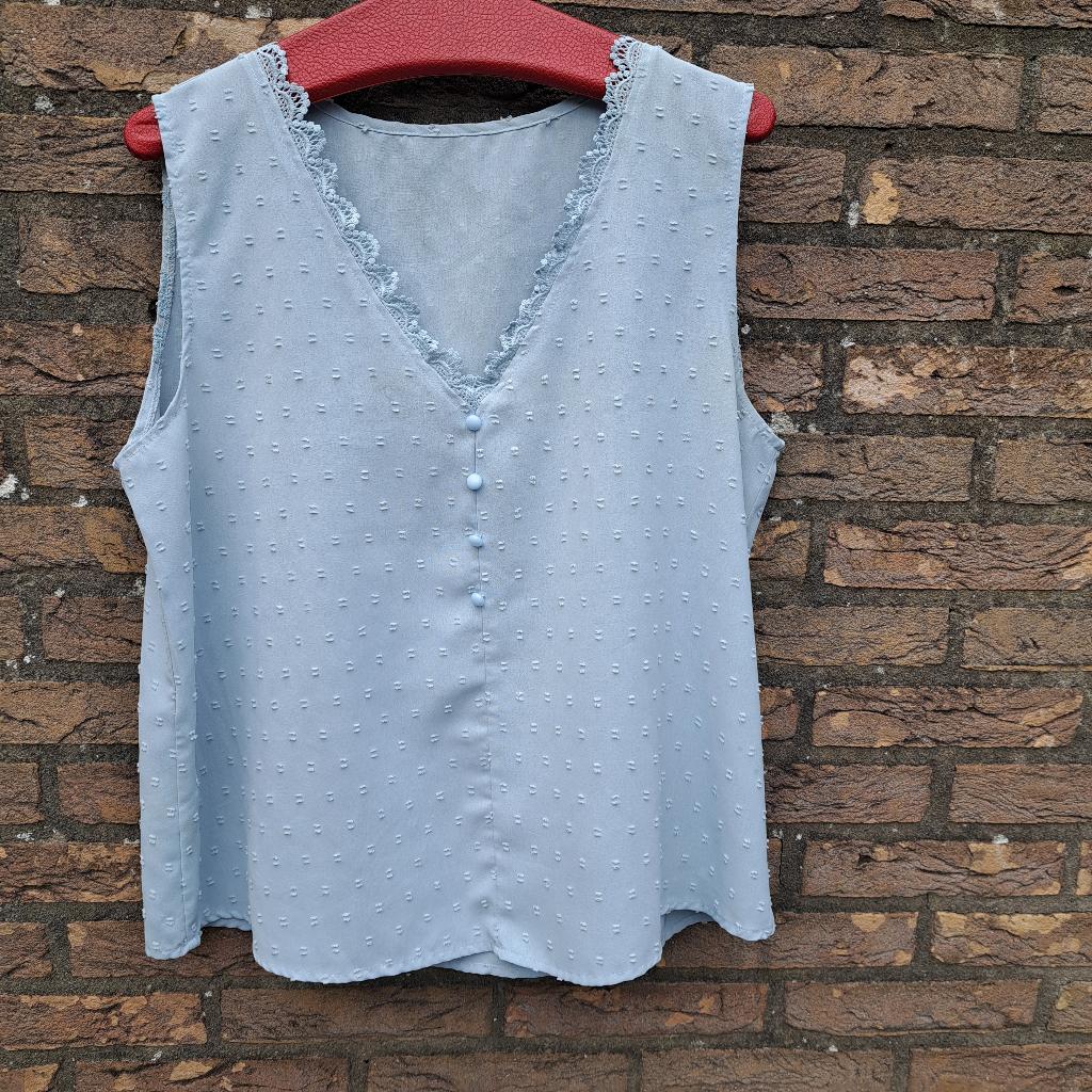 Lichtblauwe top, nieuwstaat, Ophalen of Verzenden, Nieuw, Maat 42/44 (L), Blauw