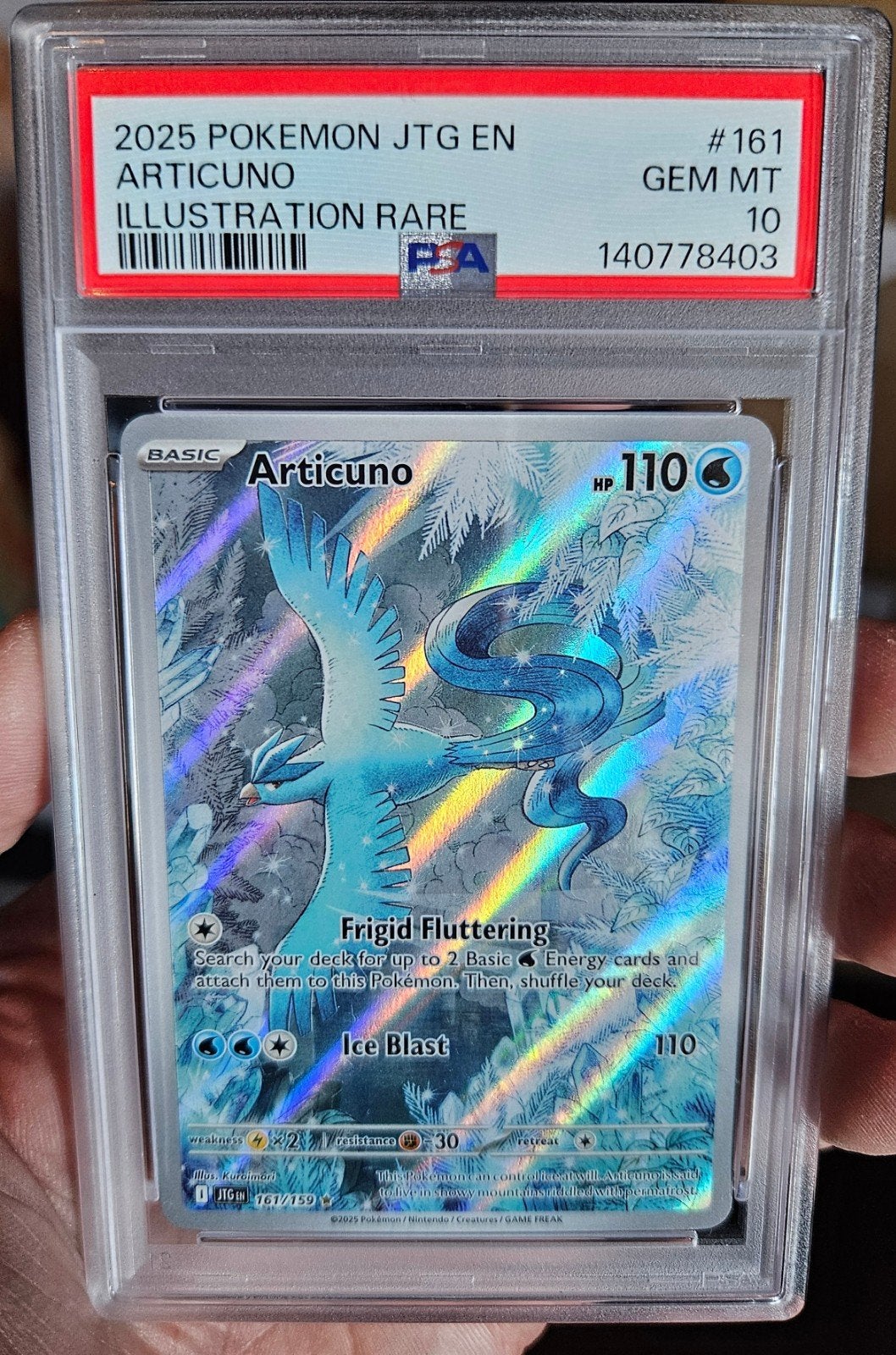PSA 10 Articuno #161 Journey Together Pokemon Kaart, Ophalen, Zo goed als nieuw, Losse kaart