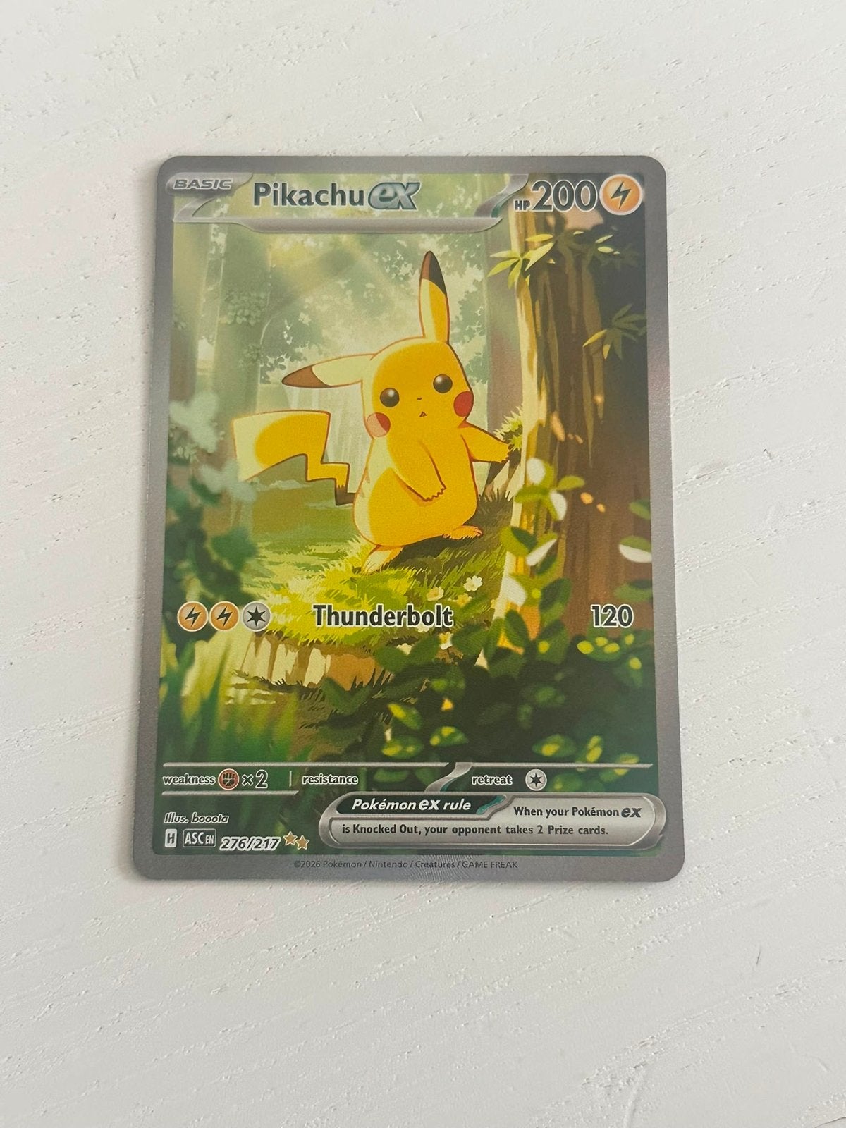 Pikachu EX 276/217 Pokémon Kaart ascended heroes, Ophalen, Zo goed als nieuw, Losse kaart