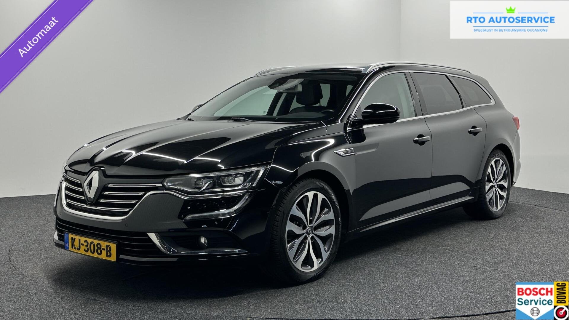 Renault Talisman Estate 1.6 TCe Intens TREKHAAK BOSE 4 CONTR, Gebruikt, 4 cilinders, Leder en Stof, Zwart