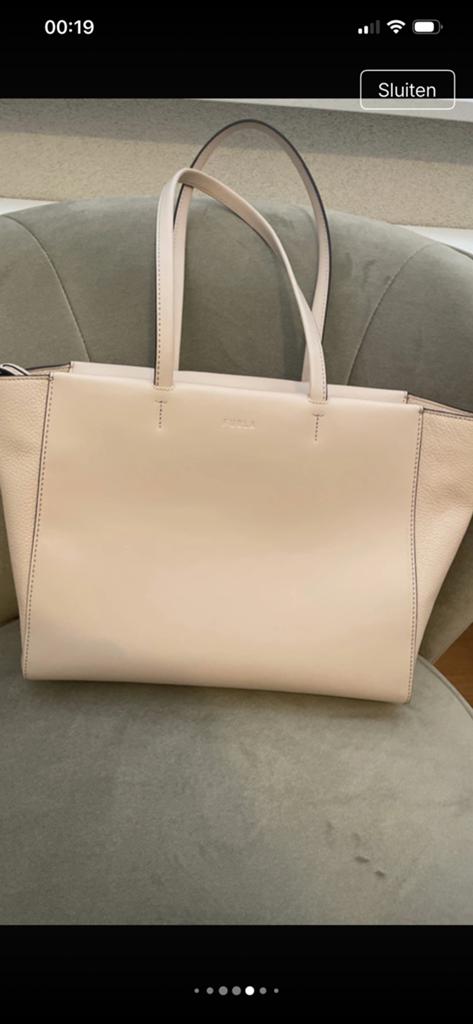 Furla tote beige leer, 40 tot 60 cm, 30 cm of meer, Beige, Ophalen of Verzenden