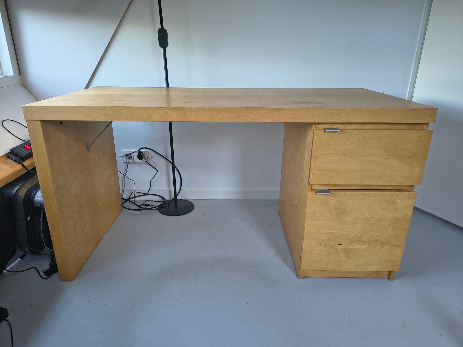 IKEA Malm bureau 140x65cm, Ophalen, Met lades, Gebruikt, Hout