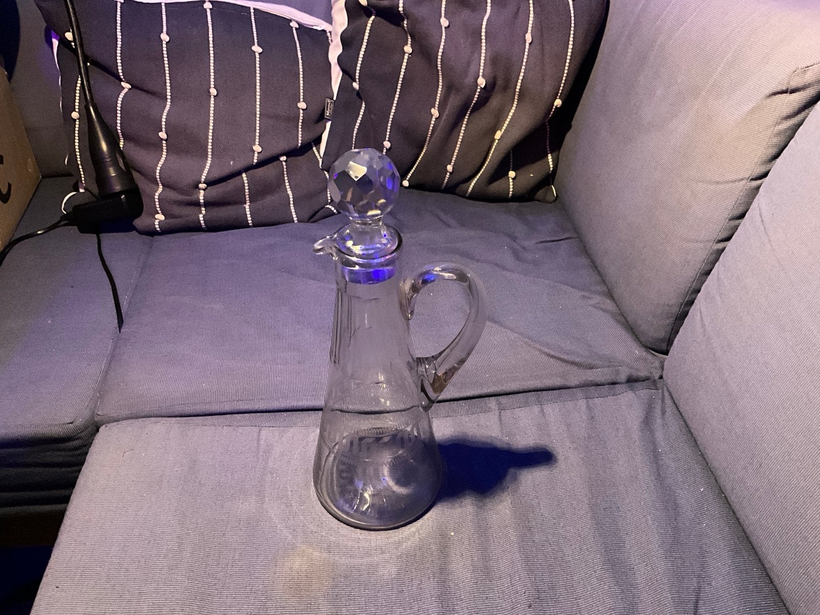 Kristallen karaf met kristallen stop 32 cm hoog, Ophalen of Verzenden