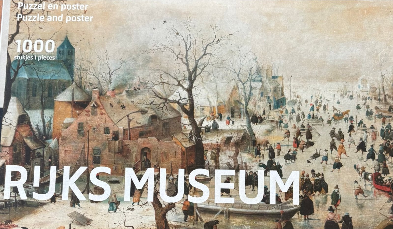 Rijksmuseum Winterlandschap met schaatsers puzzel 1000 stukj, Ophalen of Verzenden, 500 t/m 1500 stukjes, Gebruikt, Legpuzzel