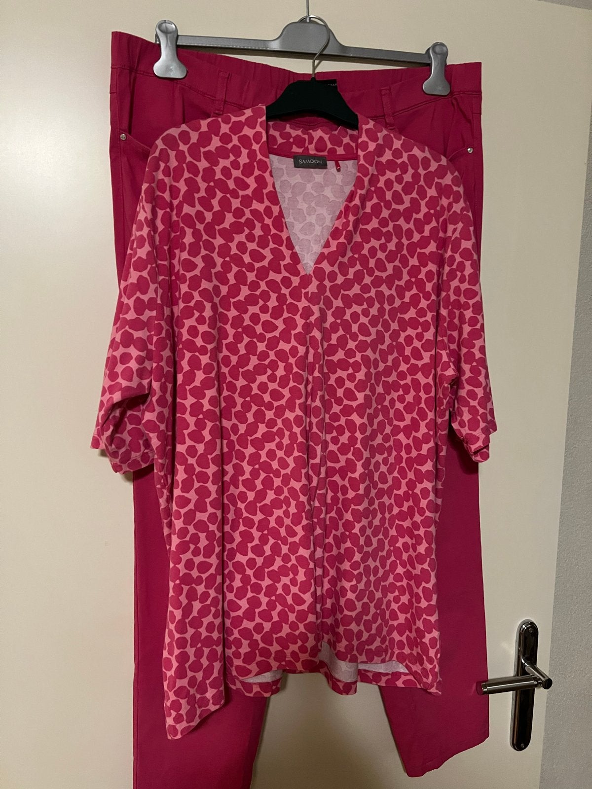 Leuke Cyclaam Set: Stark Broek & Samoon Shirt Maat 50, Ophalen of Verzenden, Gedragen, Roze, Broek of Spijkerbroek