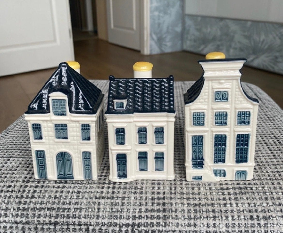 KLM huisjes 63, 64 en 98 - Gevuld met Bols Jenever, Ophalen of Verzenden, Zo goed als nieuw, 61 t/m 80, Gevuld