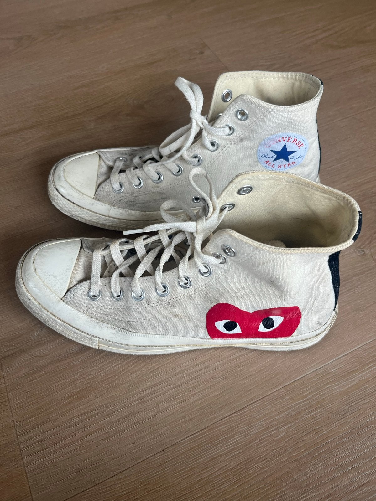 Converse Comme des Garçons Play High Top Sneakers, Kleding | Dames, Ophalen of Verzenden, Gedragen, Wit, Sneakers of Gympen