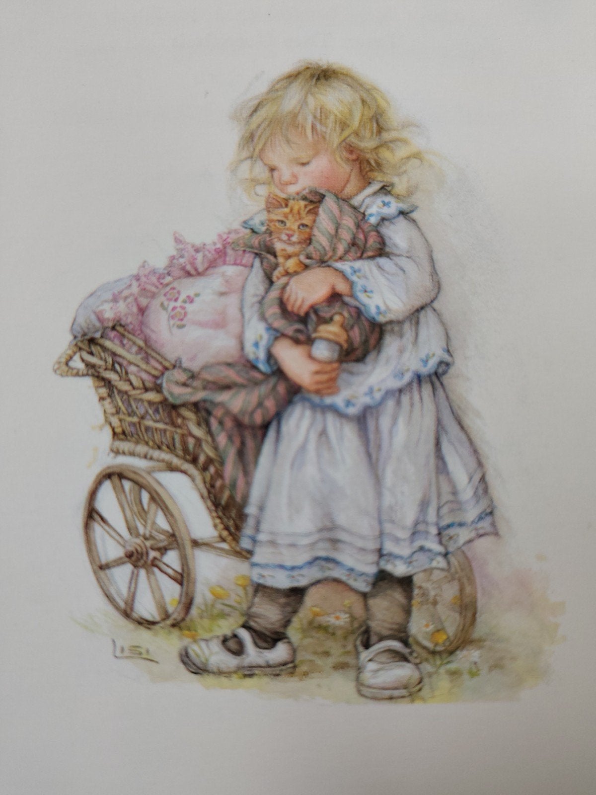 met poes in armen, Ophalen of Verzenden, 1990 tot 2000, Geboortekaartje