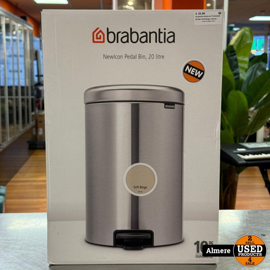Brabantia NewIcon Prullenbak 20 liter Soft Beige | Nieuw, Flex Ltd., Gebruikt, https://flex.com/contact-us, Nobelstraat 10, 5807 GA Oostrum LB, Limburg, Nederland