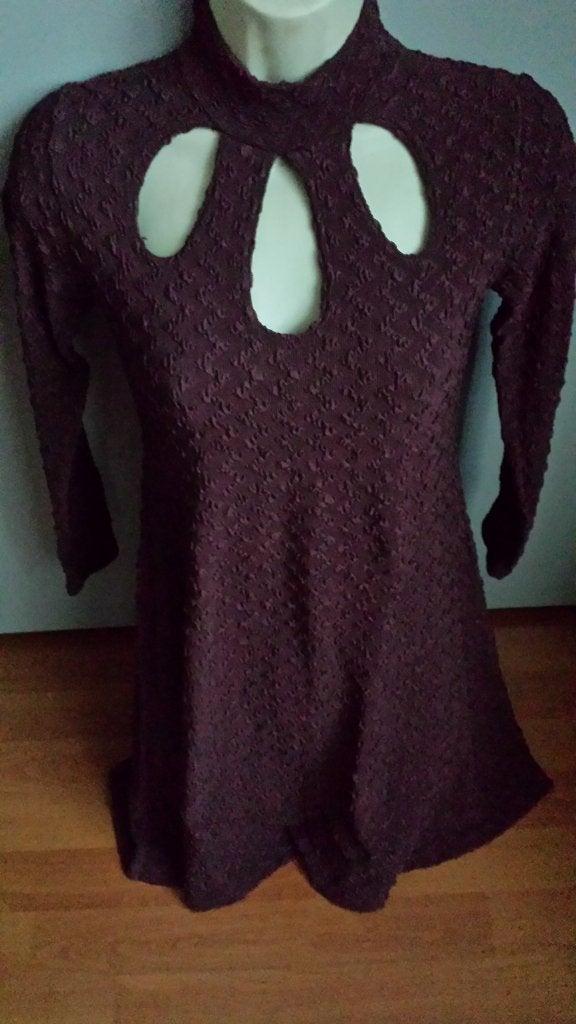Mooie kastanjebruine stretch jurk - maat 36, Kleding | Dames, Bruin, Ophalen of Verzenden, Zo goed als nieuw, Maat 36 (S)