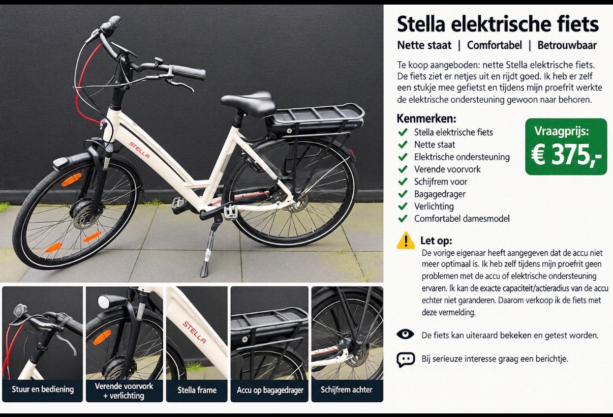 Stella electrische fiets., Stella, Stella, Zo goed als nieuw, Ophalen