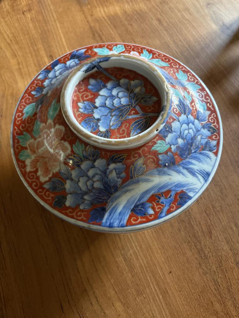 Antieke Japanse Imari porseleinen kom met deksel, Antiek en Kunst, Antiek | Porselein, Ophalen of Verzenden