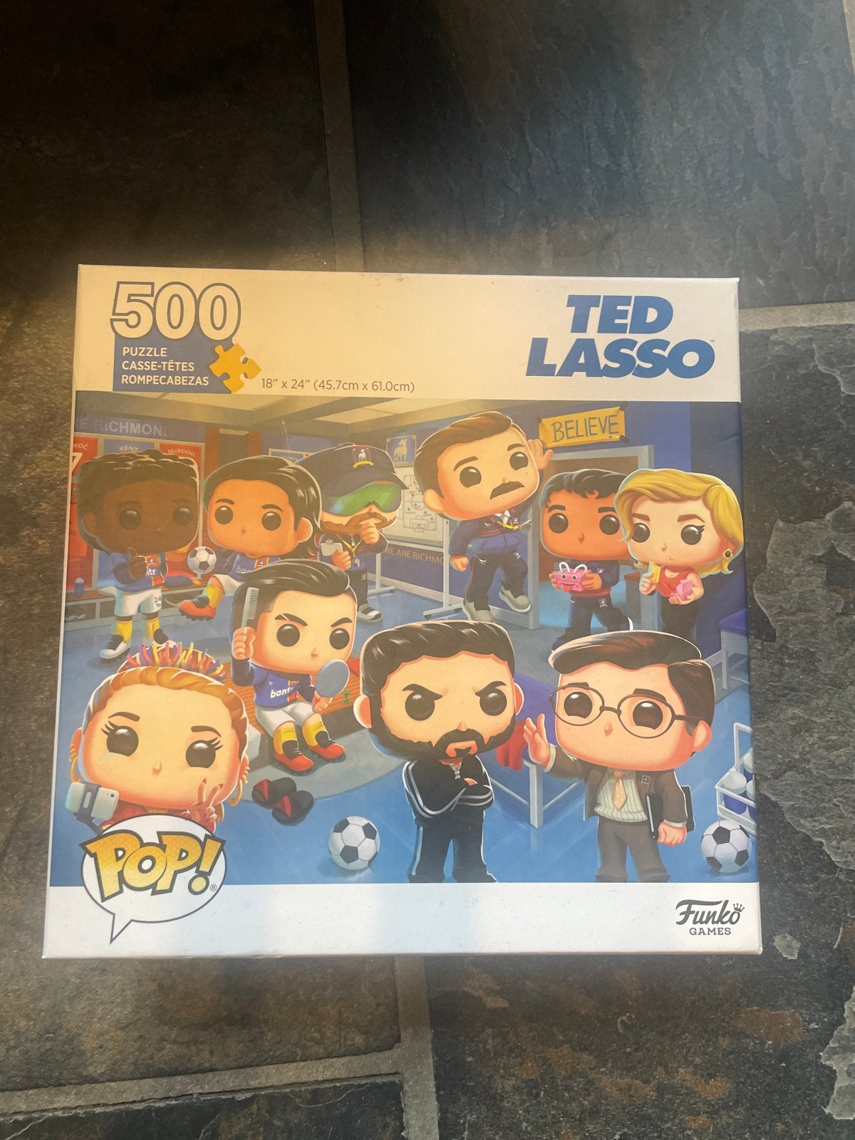 Funko Pop Ted Lasso Voetbal Puzzel 500 stukjes, Ophalen of Verzenden, Minder dan 500 stukjes, Zo goed als nieuw, Legpuzzel