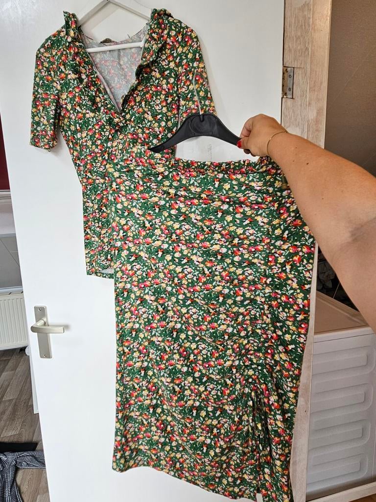 Mamalicious zwangerschapsset: top & rok S, Mamalicious, Zo goed als nieuw, Maat 36 (S), Groen