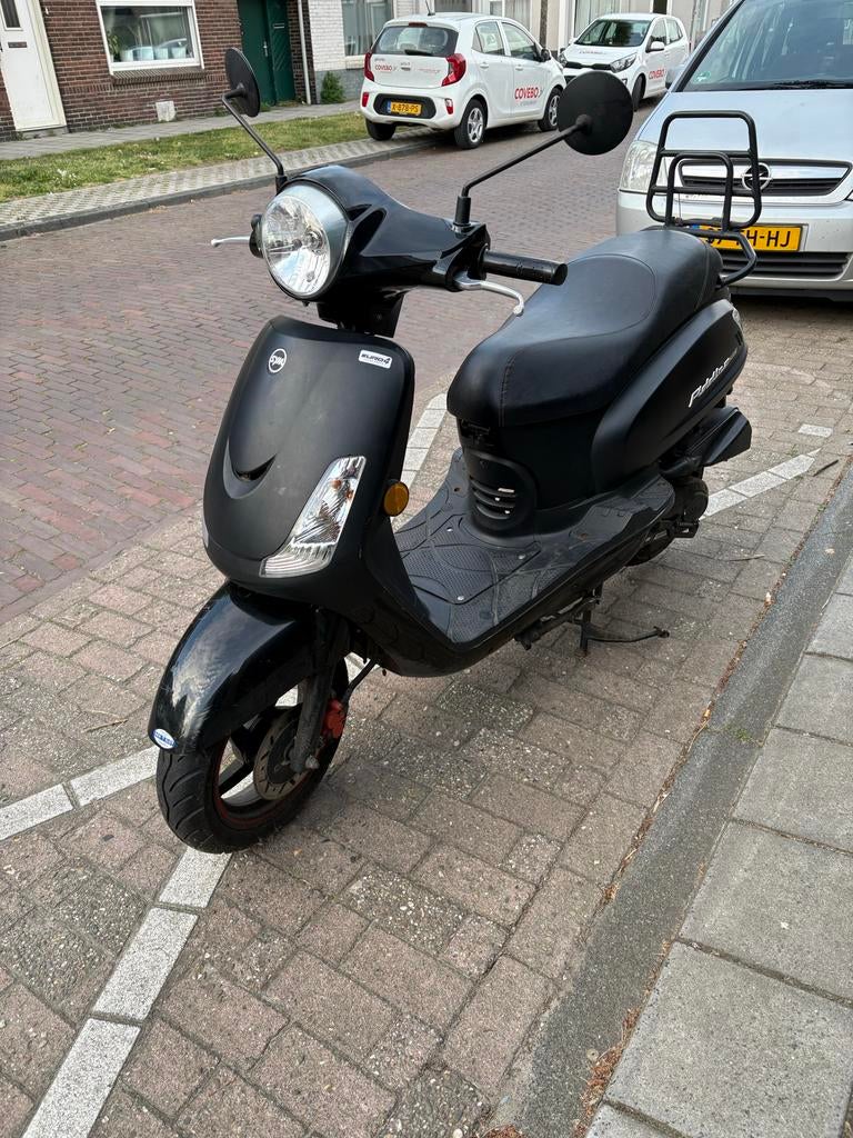 Sym Fiddle II scooter - Zwart, Fietsen en Brommers, Scooters | SYM, Ophalen, Maximaal 45 km/u, Zo goed als nieuw, Benzine