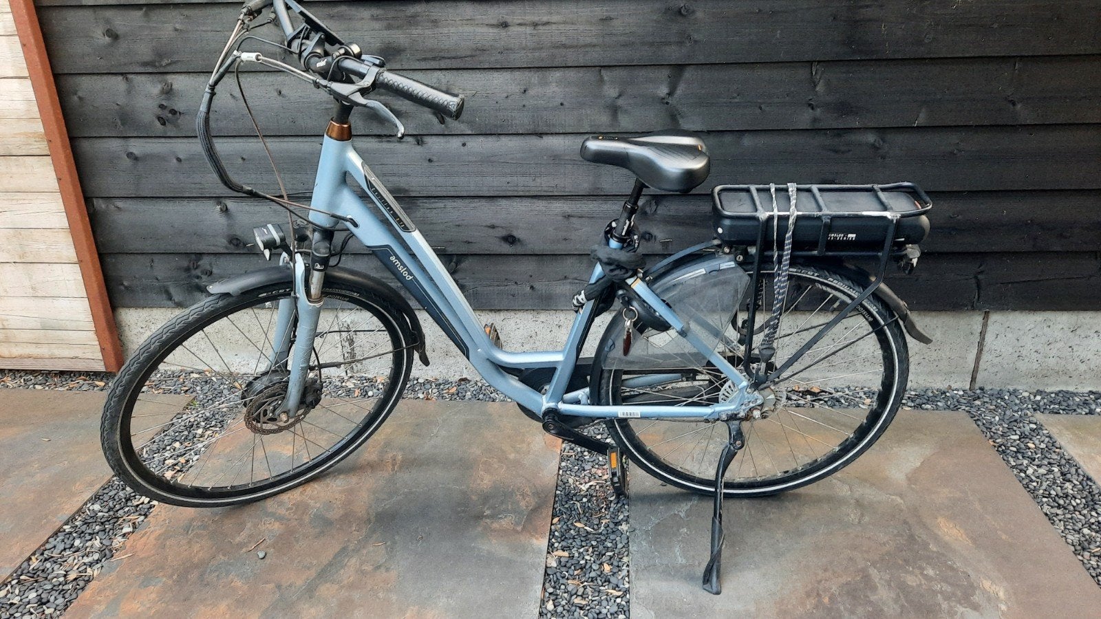 Amslod Carlton STX-600 E-bike Lichtblauw 600WH, 51 tot 55 cm, Ophalen, Zo goed als nieuw, Overige merken