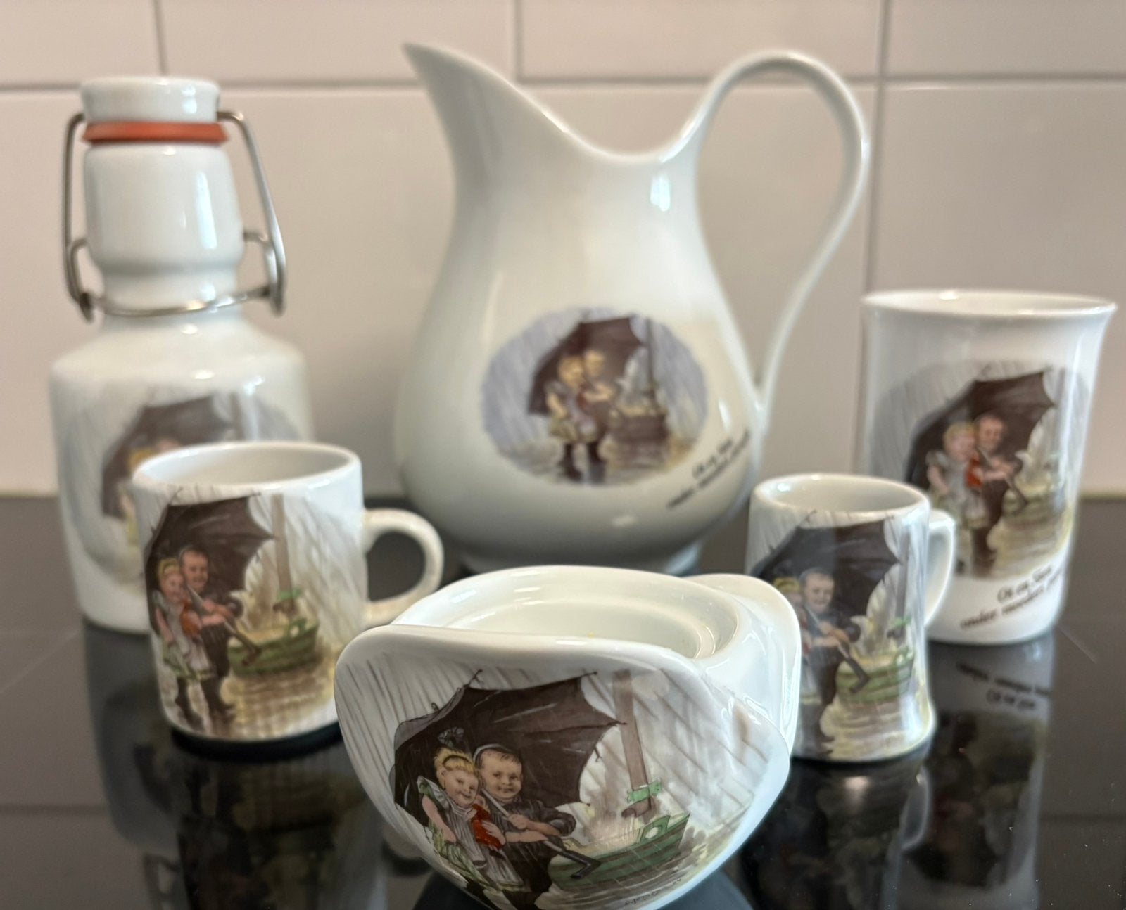 Vintage porseleinen set met Ot en Sien, Ophalen of Verzenden