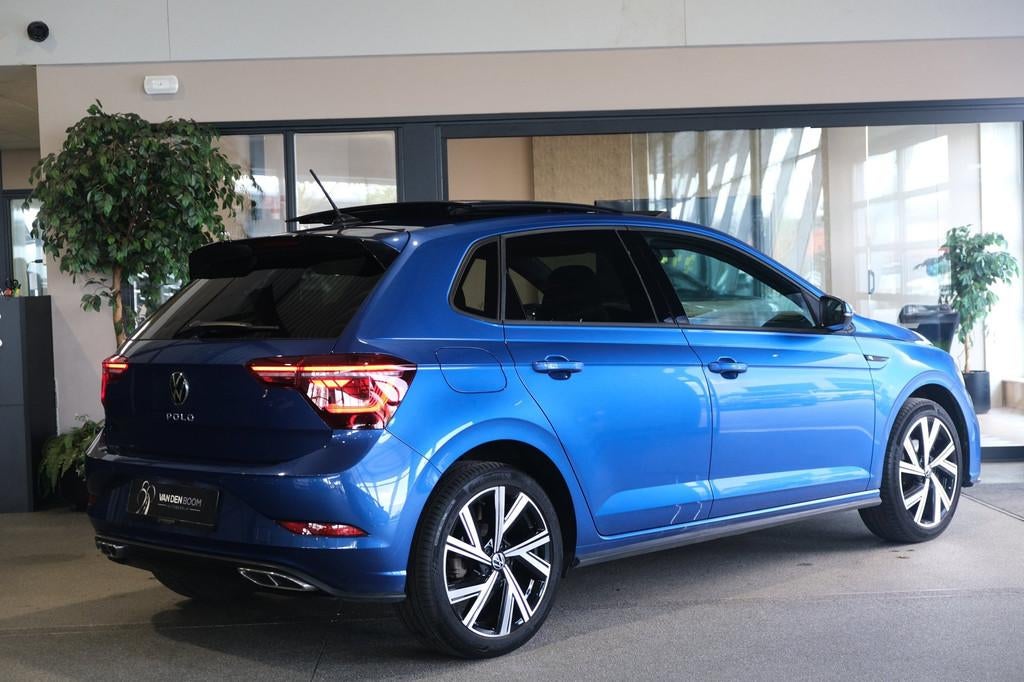 Volkswagen Polo 1.0 TSI 2x R-Line DSG Pano Navi Led Cam Virt, Gebruikt, Adaptive Cruise Control, 150 pk, Blauw