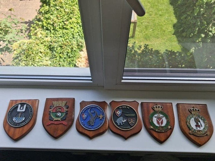Wapenschild schild schildjes luchtmacht landmacht ypenburg, Verzamelen, Ophalen of Verzenden, Landmacht, Nederland, Embleem of Badge