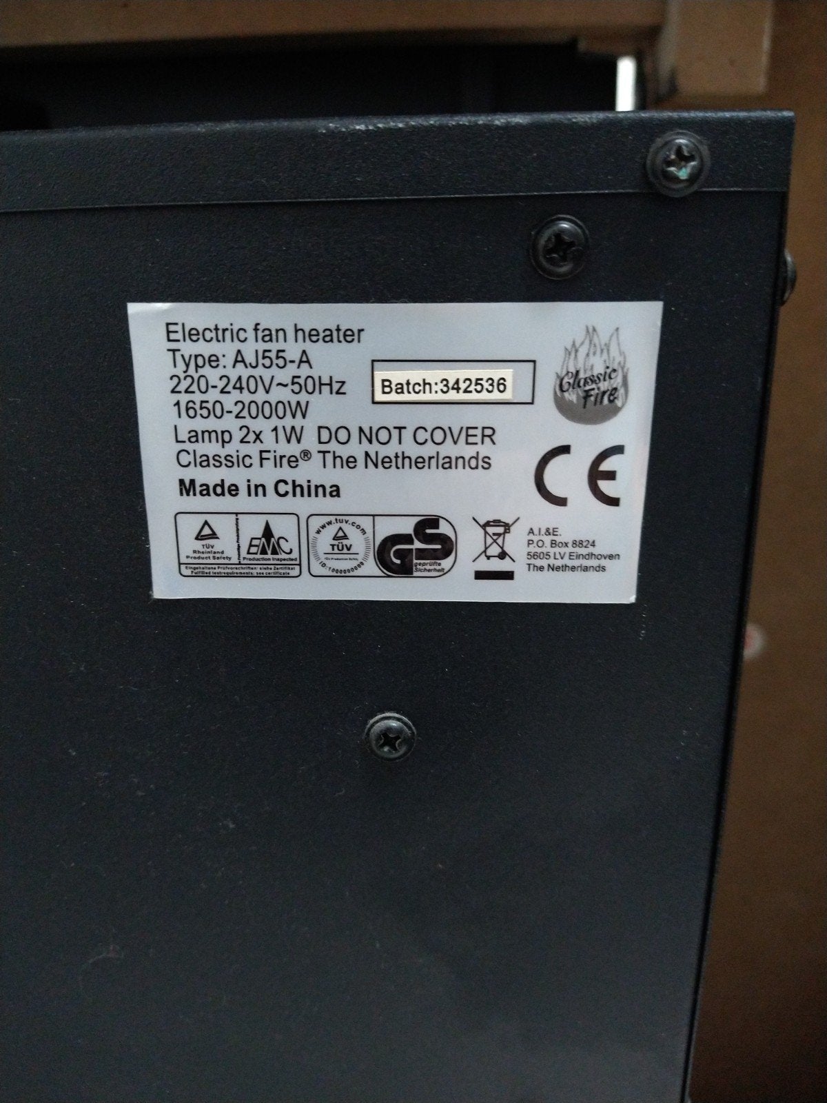 Classic Fire elektrische haard AJ55-A met ombouw, Ophalen, Gebruikt, Vrijstaande haard, Elektrische haard
