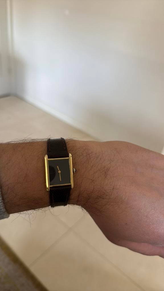 Cartier must de tank LM, Sieraden, Tassen en Uiterlijk, Horloges | Dames, Ophalen of Verzenden, Zo goed als nieuw, Leer, Overige merken