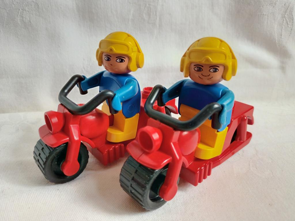 Vintage Duplo set 2612 Rode motor met coureur, Ophalen of Verzenden, Complete set, Duplo