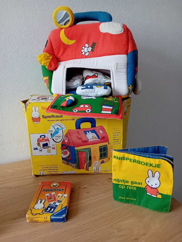 Nijntje stoffen speelhuis, kwartet en een knisperboekje, Ophalen, Gebruikt, Overige typen, Met geluid